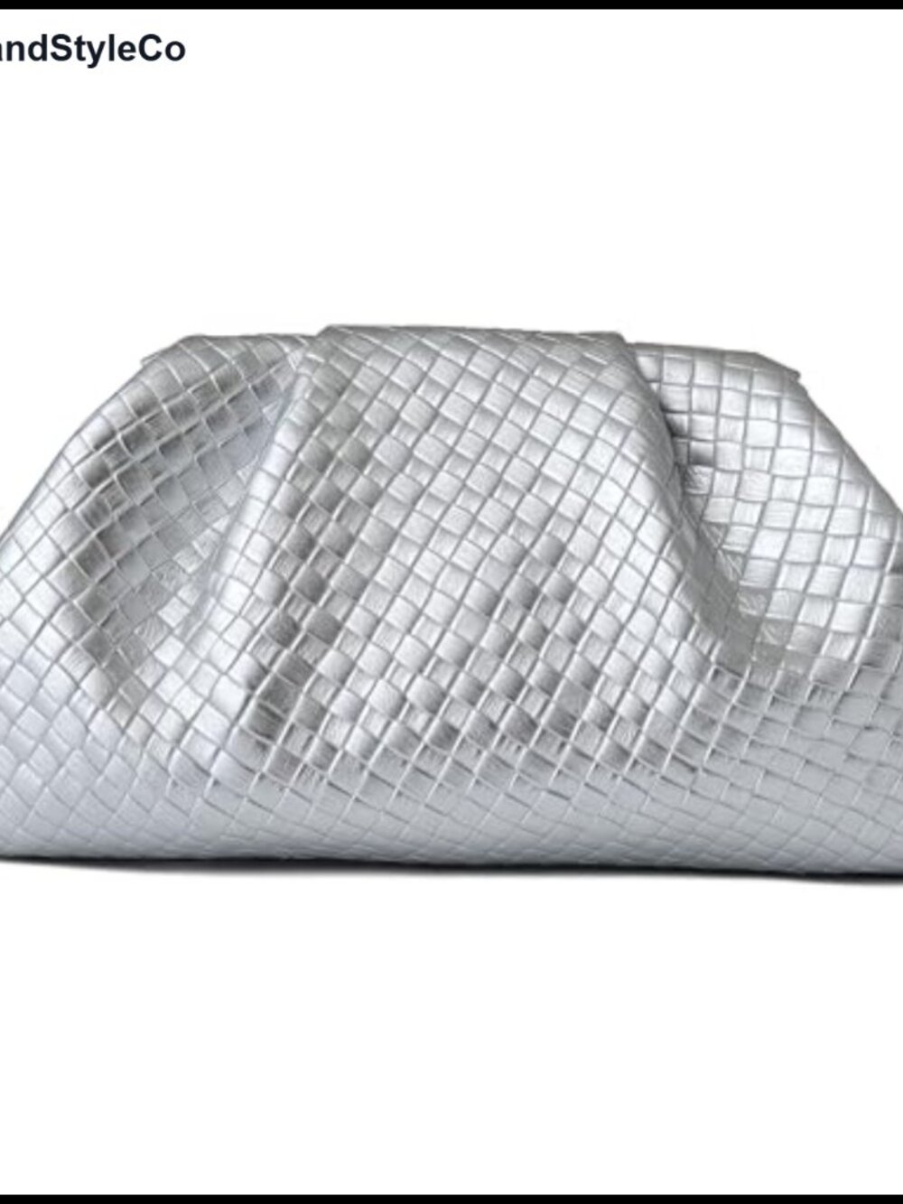 Woven Evening Bag Ruched Dumpling Clutch Purse Detachable Chain Crossbody